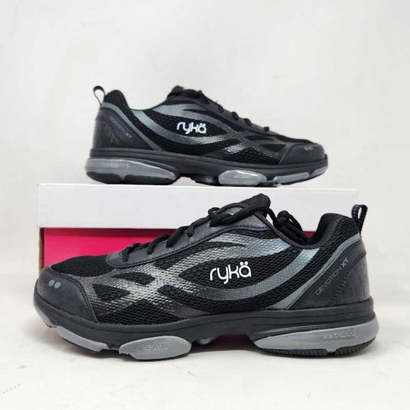 Ryka Shoes Womens 75w Ryka Devotion Xt Black Gray Mesh Cross